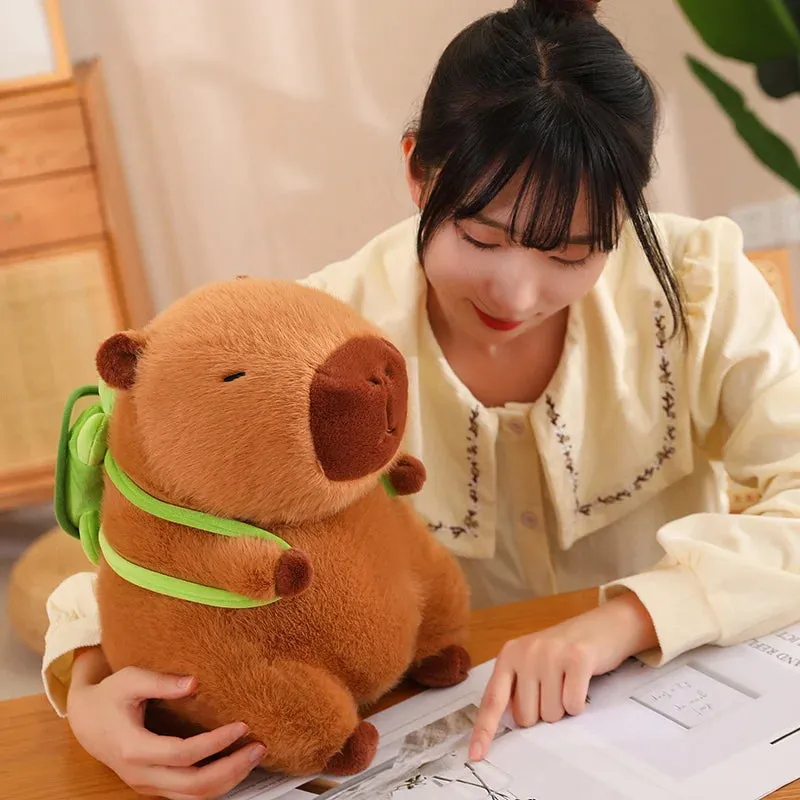 Kawaii Capybara Turtle Shell Backpack Soft Toy Plushie