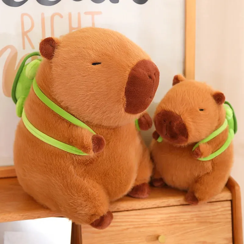 Kawaii Capybara Turtle Shell Backpack Soft Toy Plushie