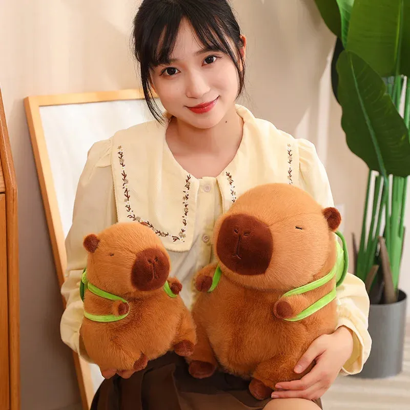 Kawaii Capybara Turtle Shell Backpack Soft Toy Plushie