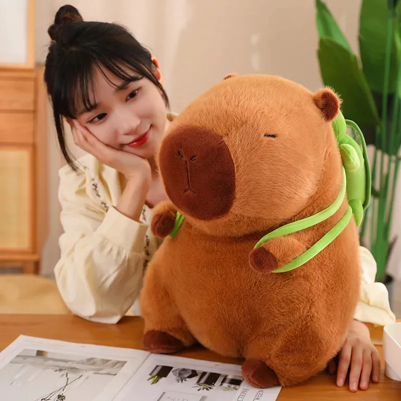 Kawaii Capybara Turtle Shell Backpack Soft Toy Plushie