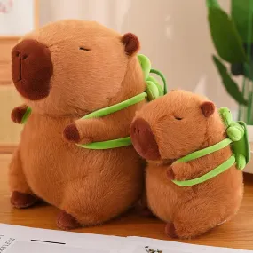 Kawaii Capybara Turtle Shell Backpack Soft Toy Plushie