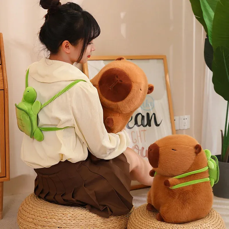 Kawaii Capybara Turtle Shell Backpack Soft Toy Plushie