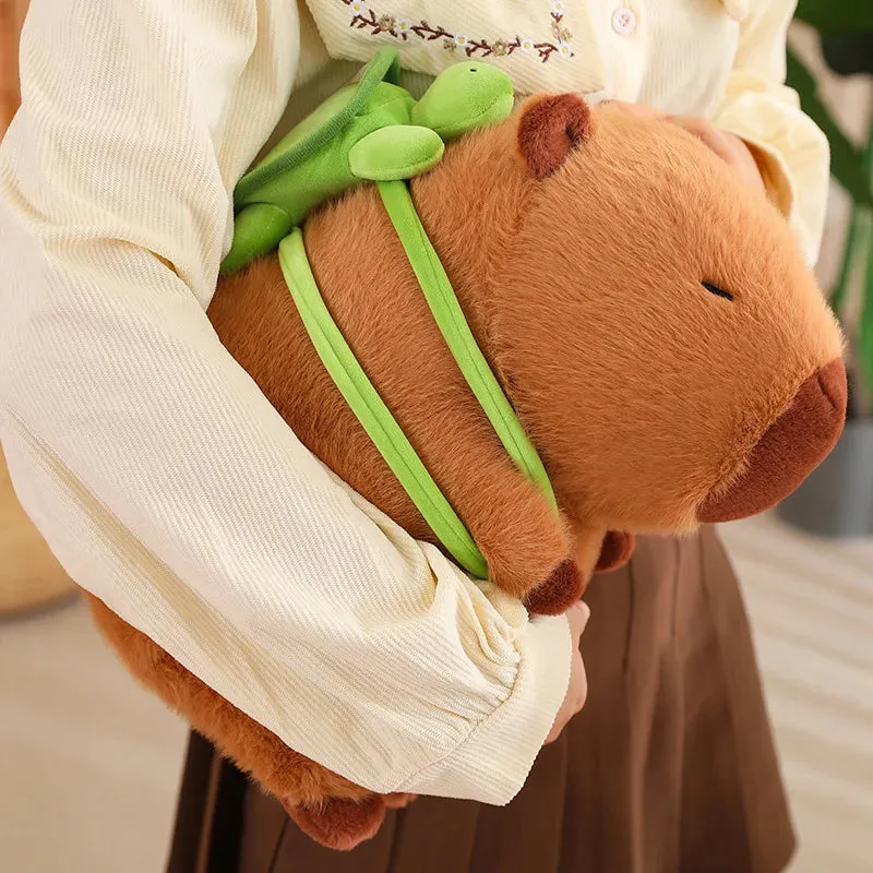 Kawaii Capybara Turtle Shell Backpack Soft Toy Plushie