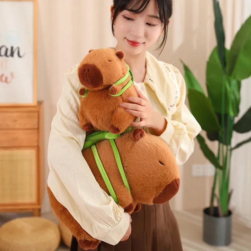 Kawaii Capybara Turtle Shell Backpack Soft Toy Plushie