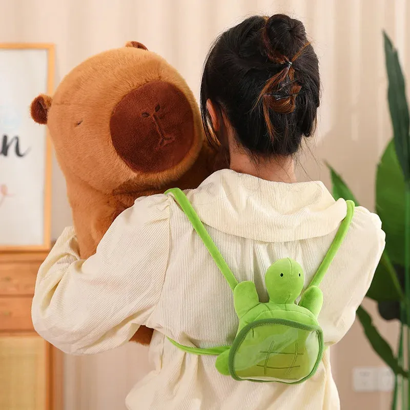 Kawaii Capybara Turtle Shell Backpack Soft Toy Plushie