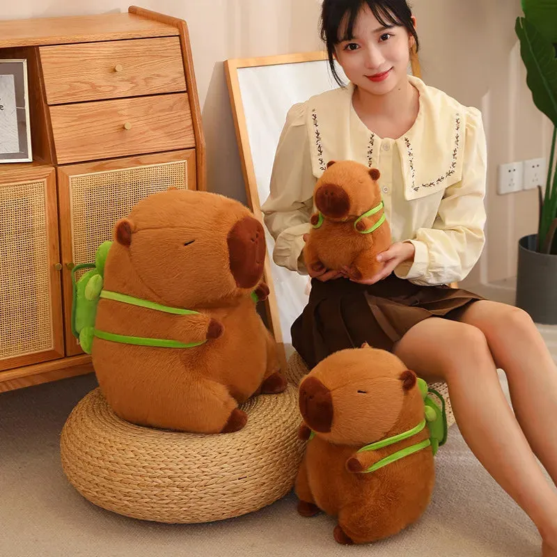 Kawaii Capybara Turtle Shell Backpack Soft Toy Plushie