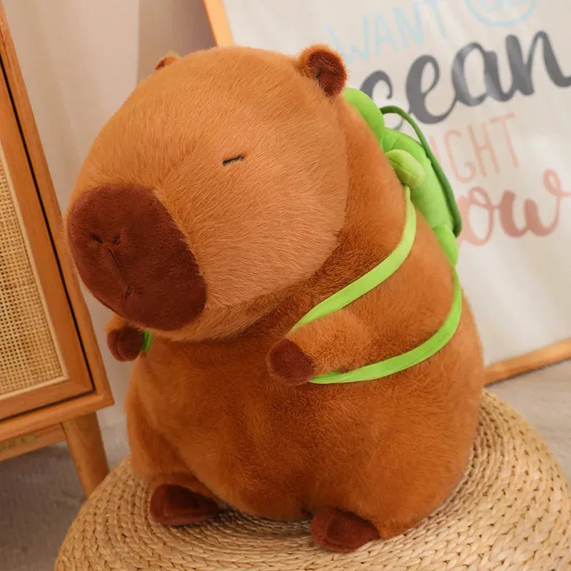 Kawaii Capybara Turtle Shell Backpack Soft Toy Plushie