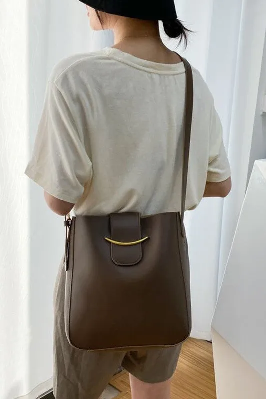 Keep It Together Brown Bucket Purse