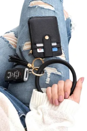 Key Ring Wallet Bracelet Id Zip Up