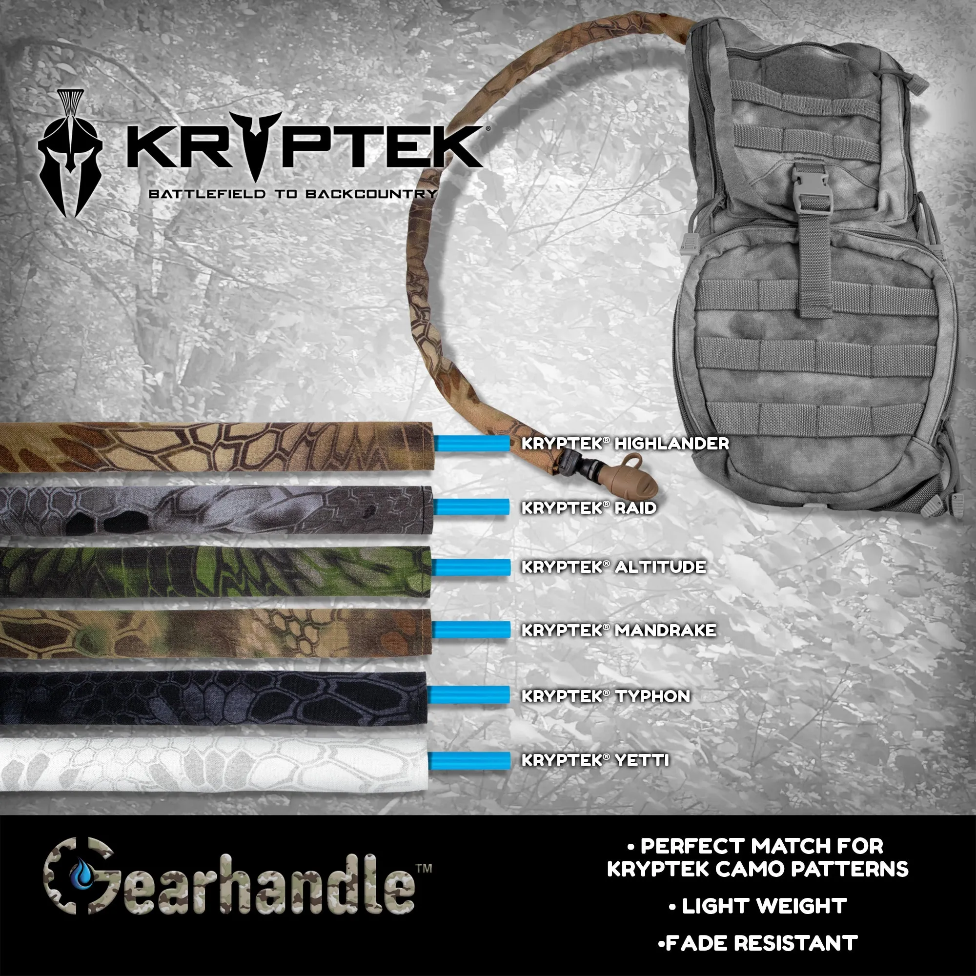 Kryptek Mandrake Non Insulated Drink Tube Sleeve