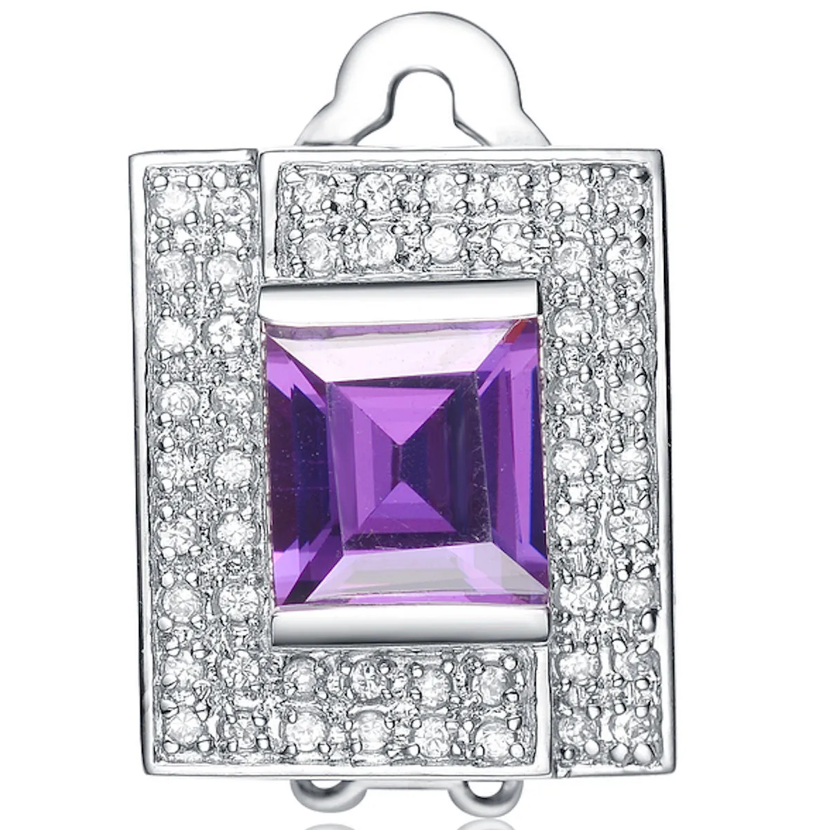 La Scène Purple Square Stud Earrings