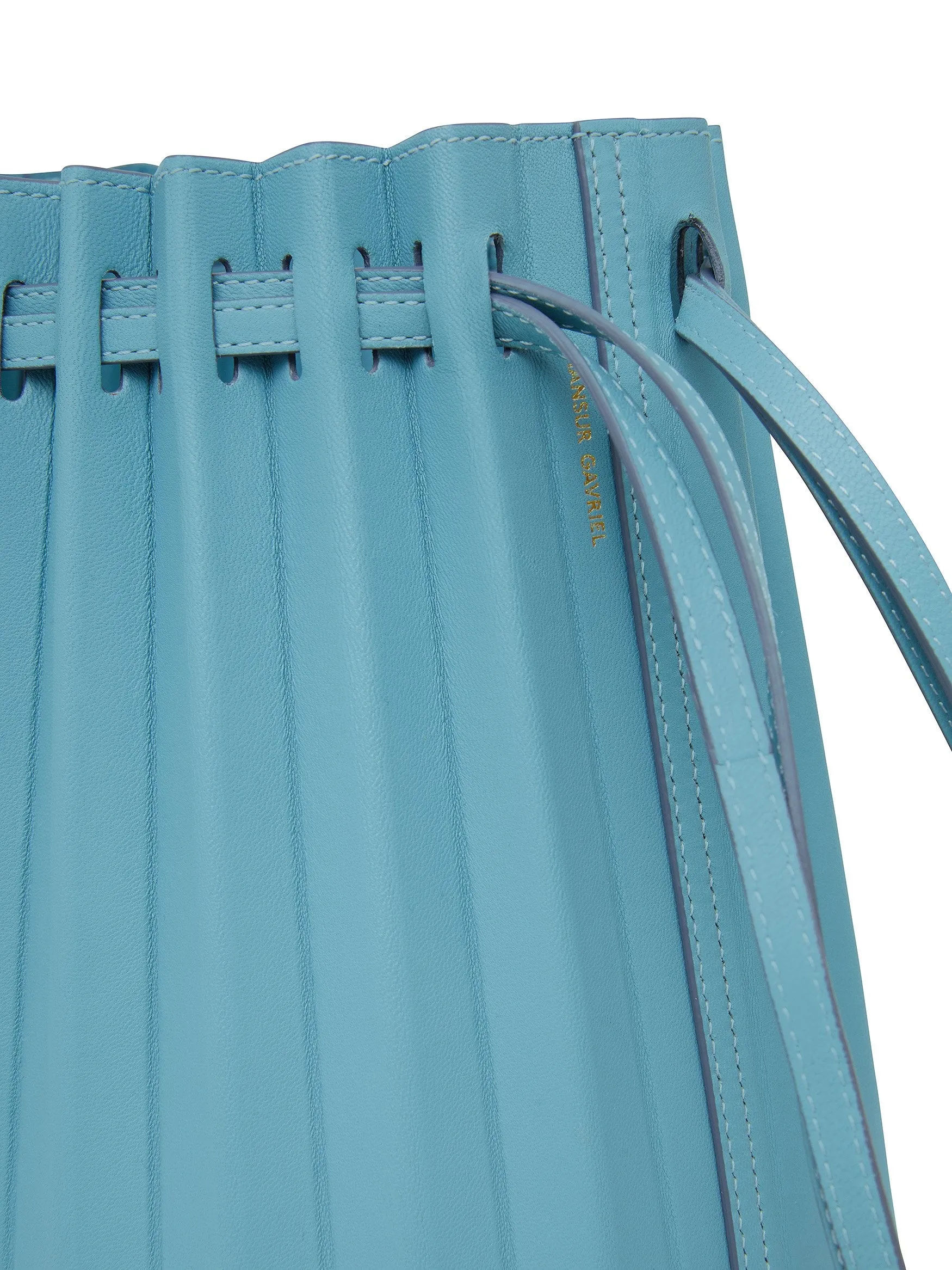 Lamb Pleated Bucket Bag - Marine