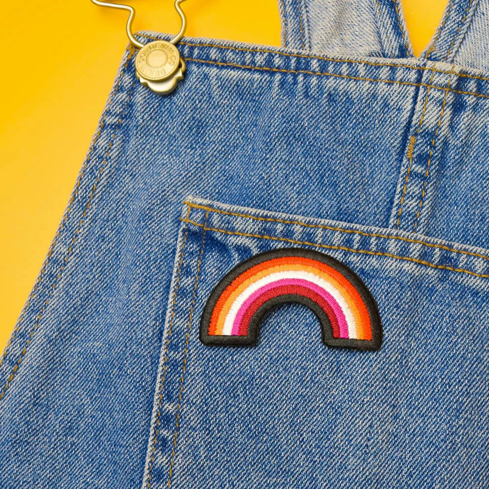 Lesbian Rainbow Shaped Embroidered Iron-On Patch