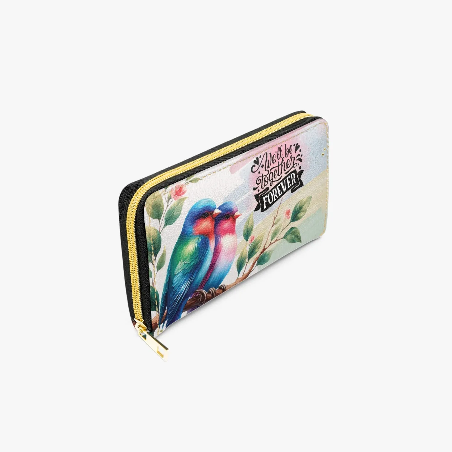 Long Type Zipper Purse, Birds, We will be together forever, awd-630