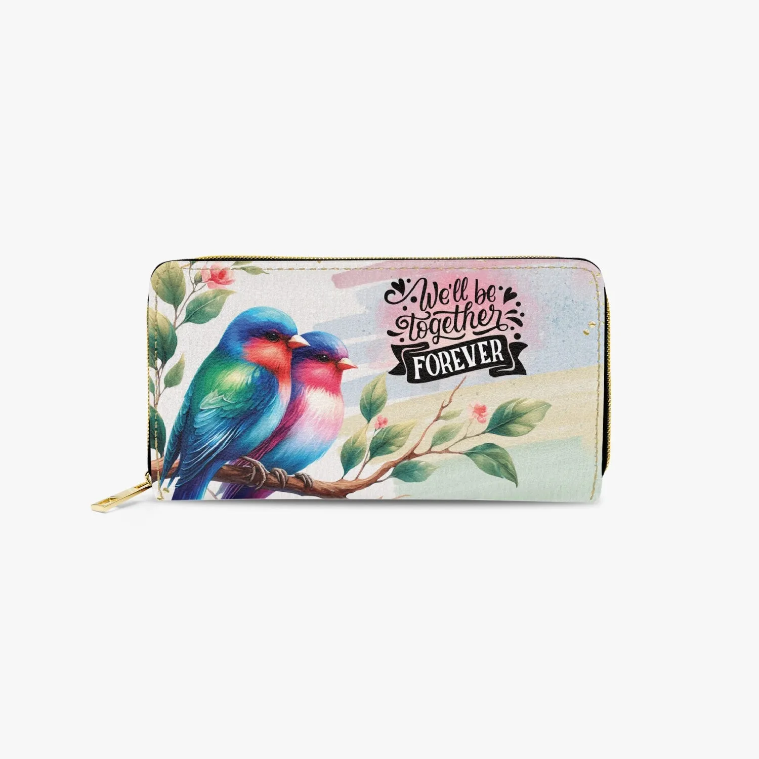 Long Type Zipper Purse, Birds, We will be together forever, awd-630