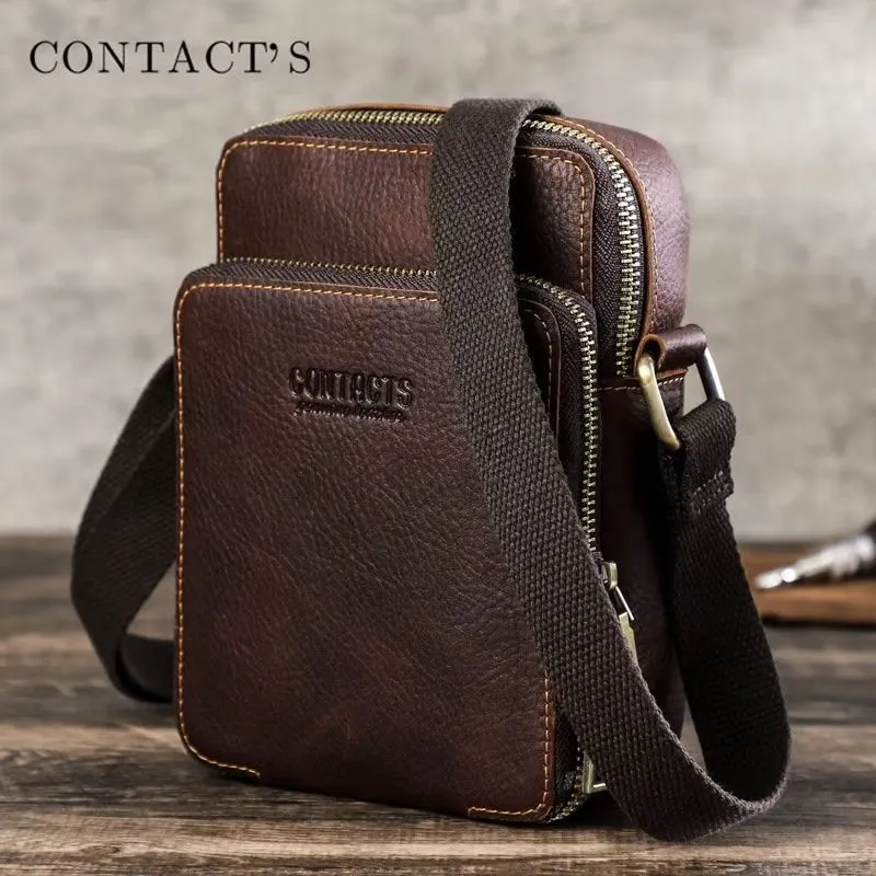 Luxury Crossbody Messenger Bag: Crazy Horse Collection