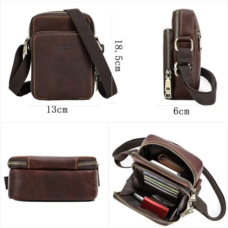 Luxury Crossbody Messenger Bag: Crazy Horse Collection