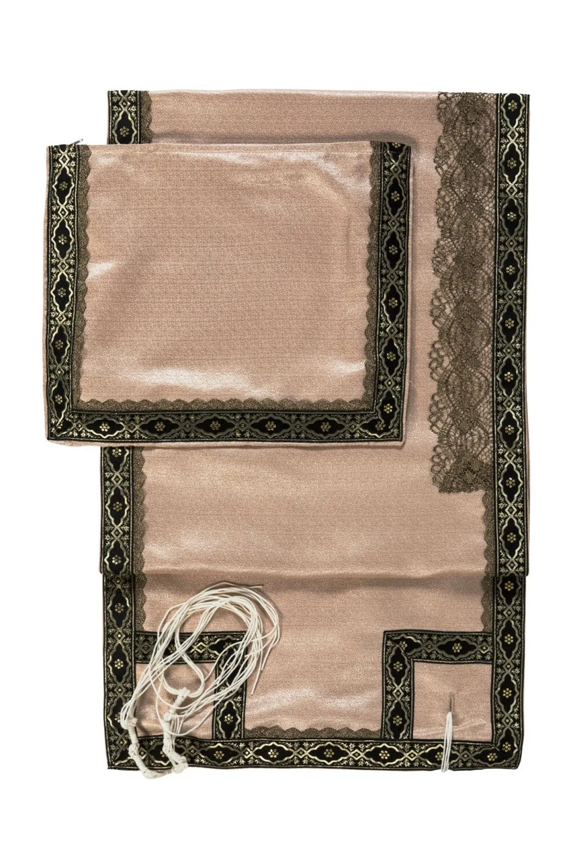 Majestic Shiny Brown Lace Tallit Set Tallit Prayer Shawl set With matching Tallit bag