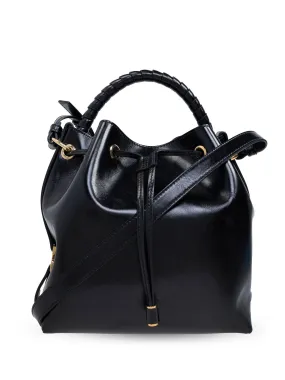 Marcie Shiny Leather Bucket Bag