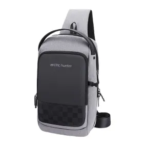 Men Waterproof Concealed Water Cup Bag Design On The Side Wild Oxford Chest USB Charging Large Capacity Crossbody Bags Shoulder