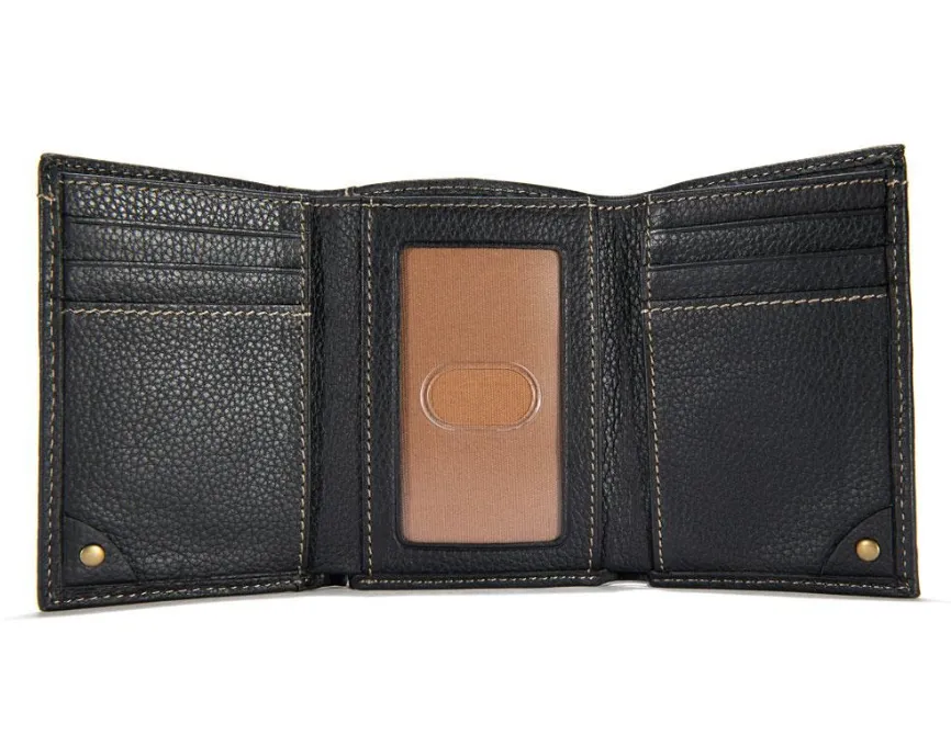 Men's Pebble Leather Trifold Wallet