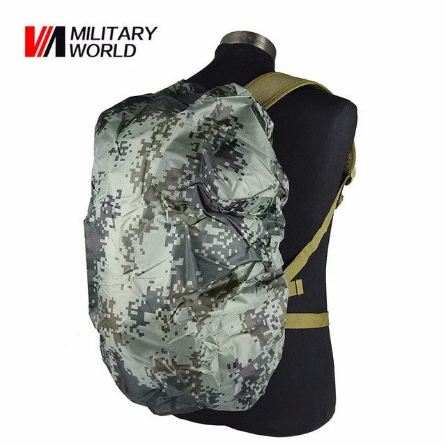 Military World Nylon Rain Bag Waterproof Backpack Bag Dust Rain Cover For Camping Hiking Cycling Luggage Pouch Cover Case Tool