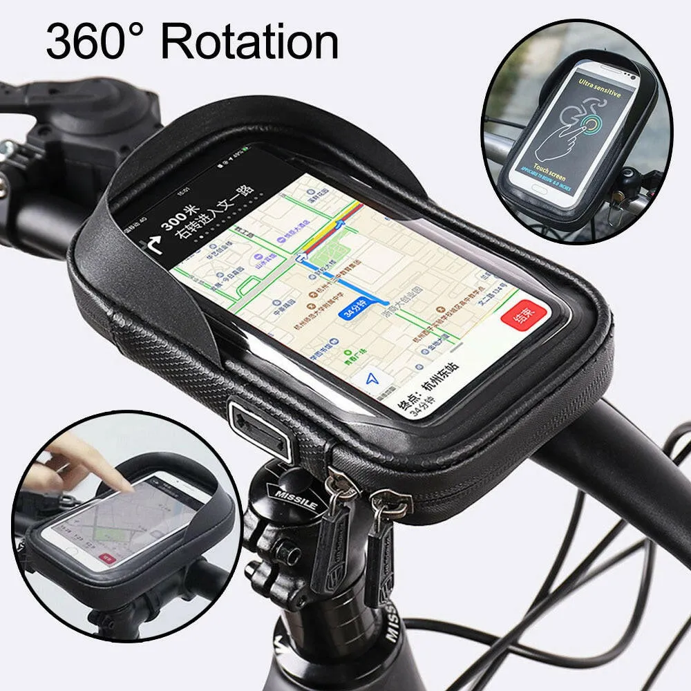 Mobile Bicycle Handlebar Stand Waterproof Bike Phone Holder Wall Motorcycle Handlebar Mount Bag For iPhone Samsung Phone Support