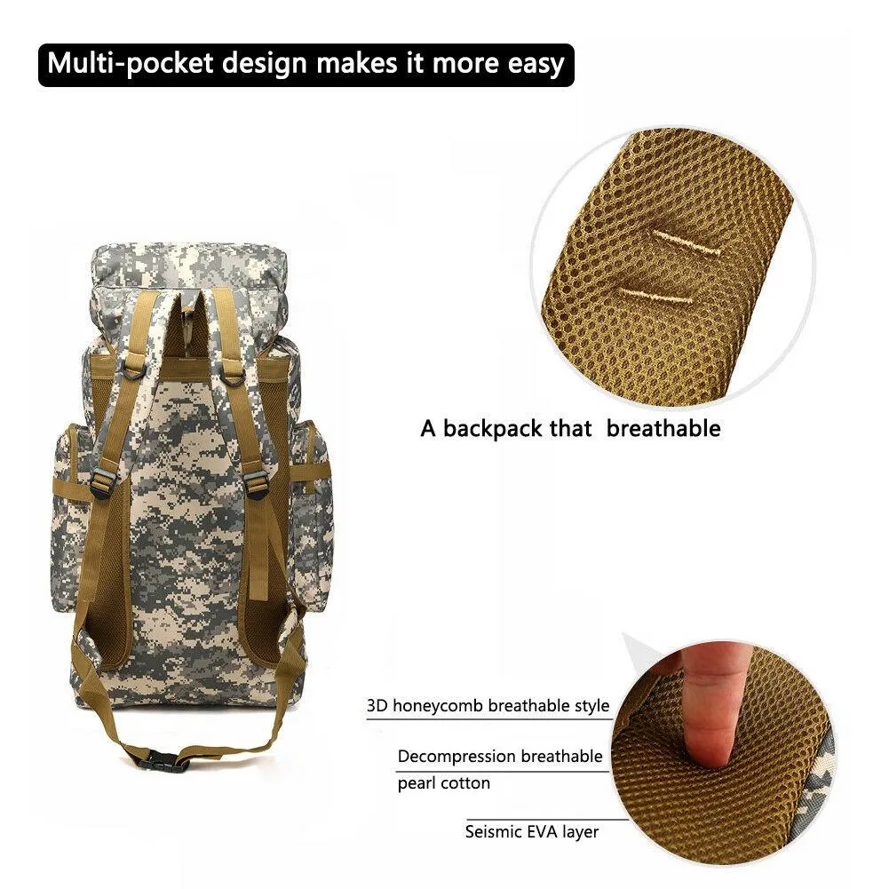 MROYALE™ 80L Outdoor Tactical Bugout Army Molle Rucksack Hiking Backpack