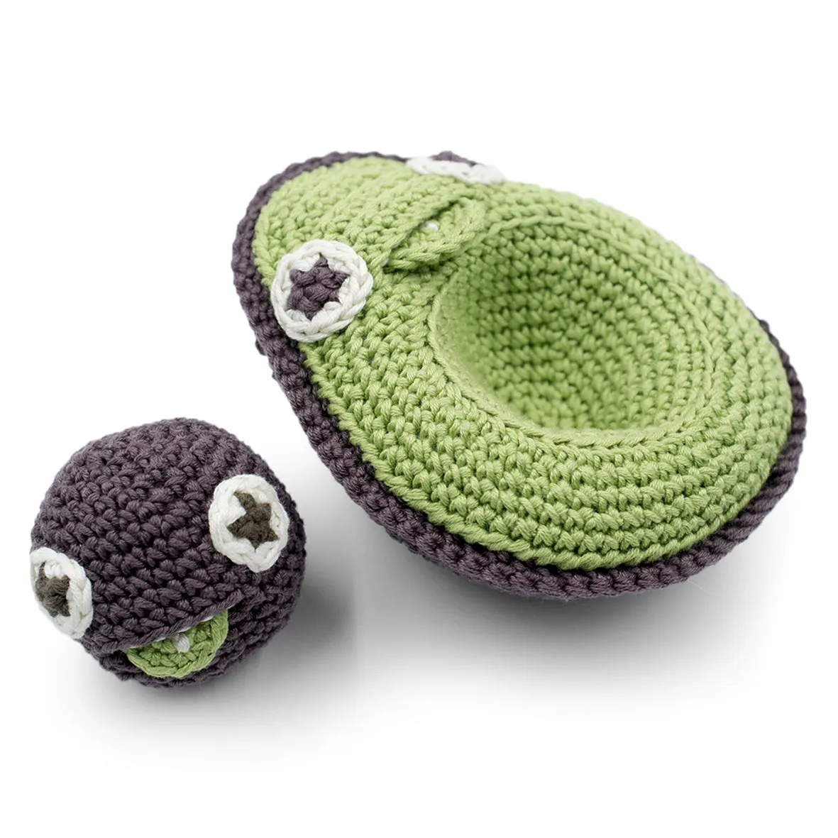 MyuM Mommy Avocado and Her Baby Stone Rattle