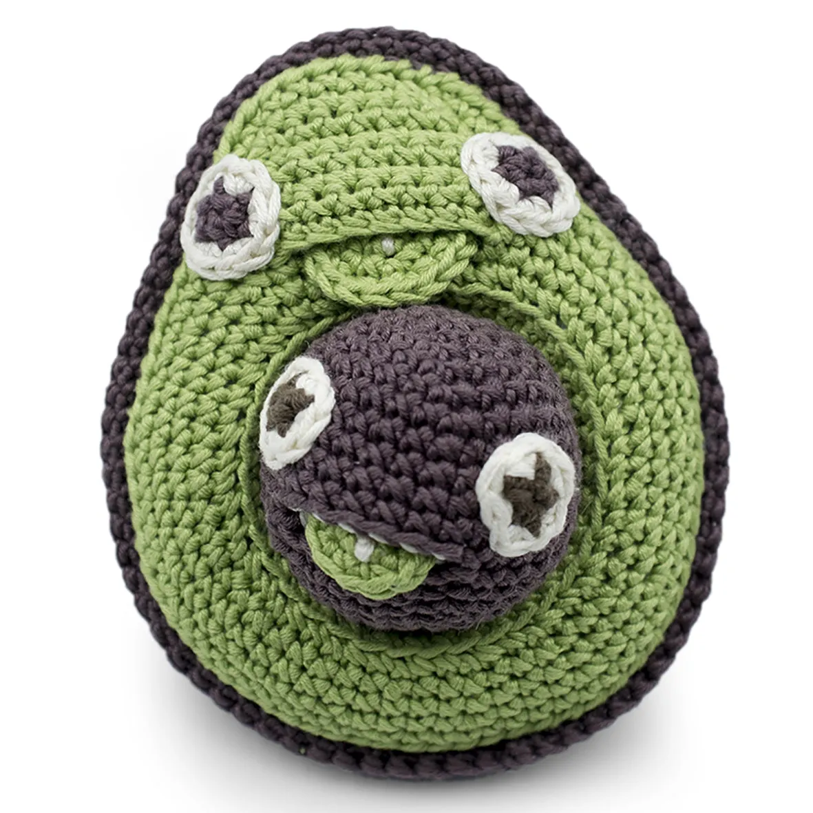 MyuM Mommy Avocado and Her Baby Stone Rattle