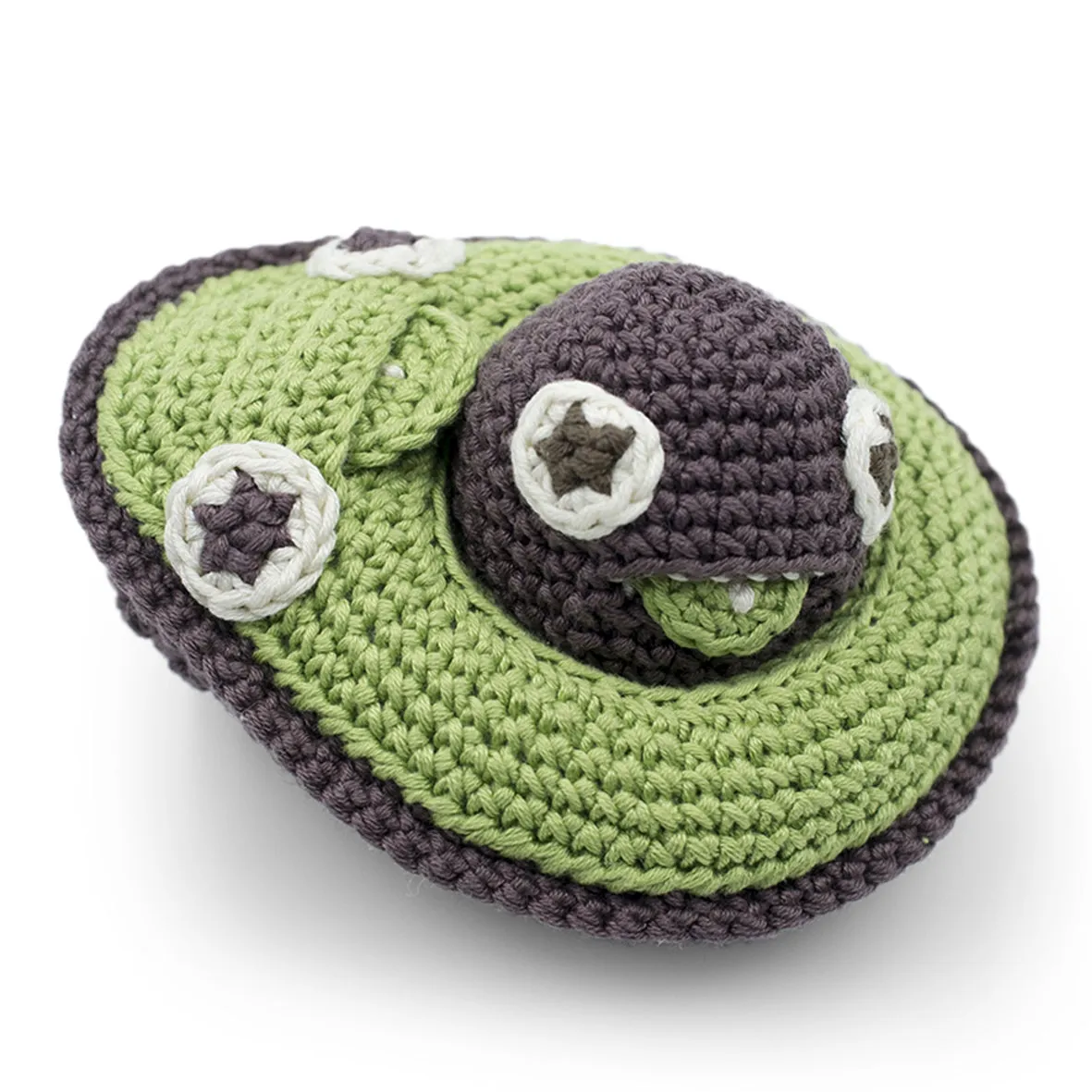 MyuM Mommy Avocado and Her Baby Stone Rattle