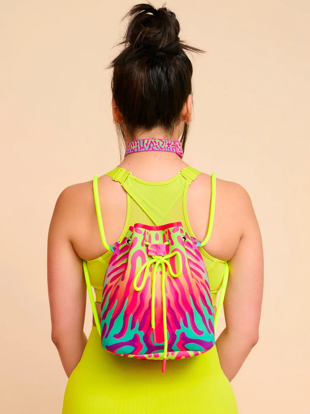 NEON FLUX NEOPRENE BUCKET BAG