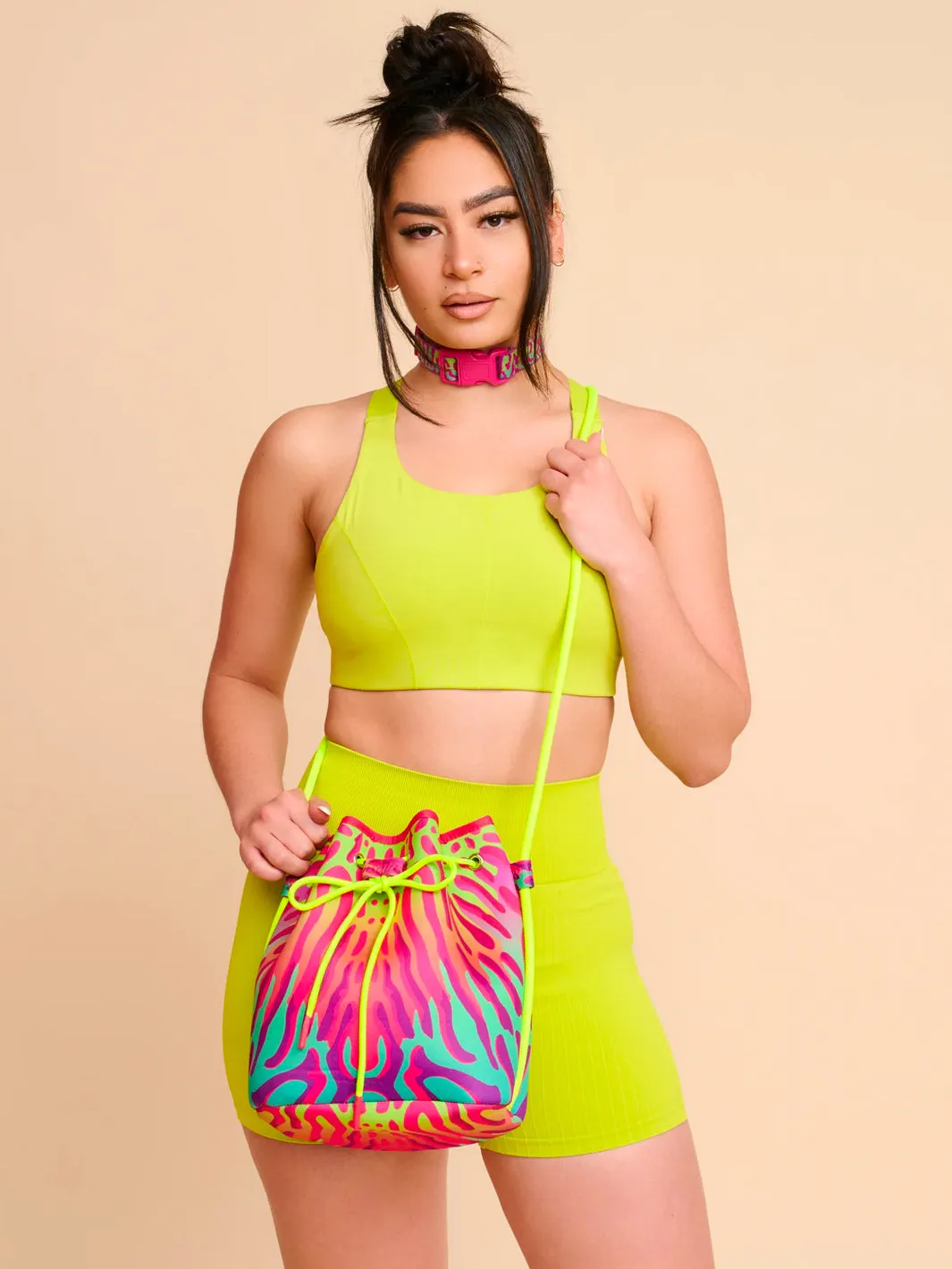 NEON FLUX NEOPRENE BUCKET BAG