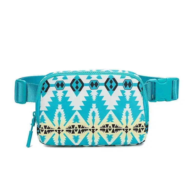 New Bohemian Print Waist Bag With Adjustable Shoulder Strap Fashion Casual Outdoor Running Crossbody Waist  Bag For Women