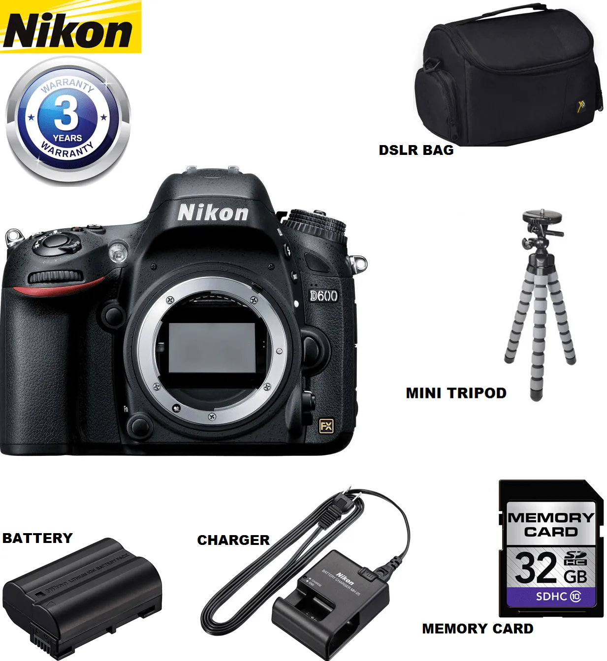 Nikon D600 DSLR Camera (Body Only) USA