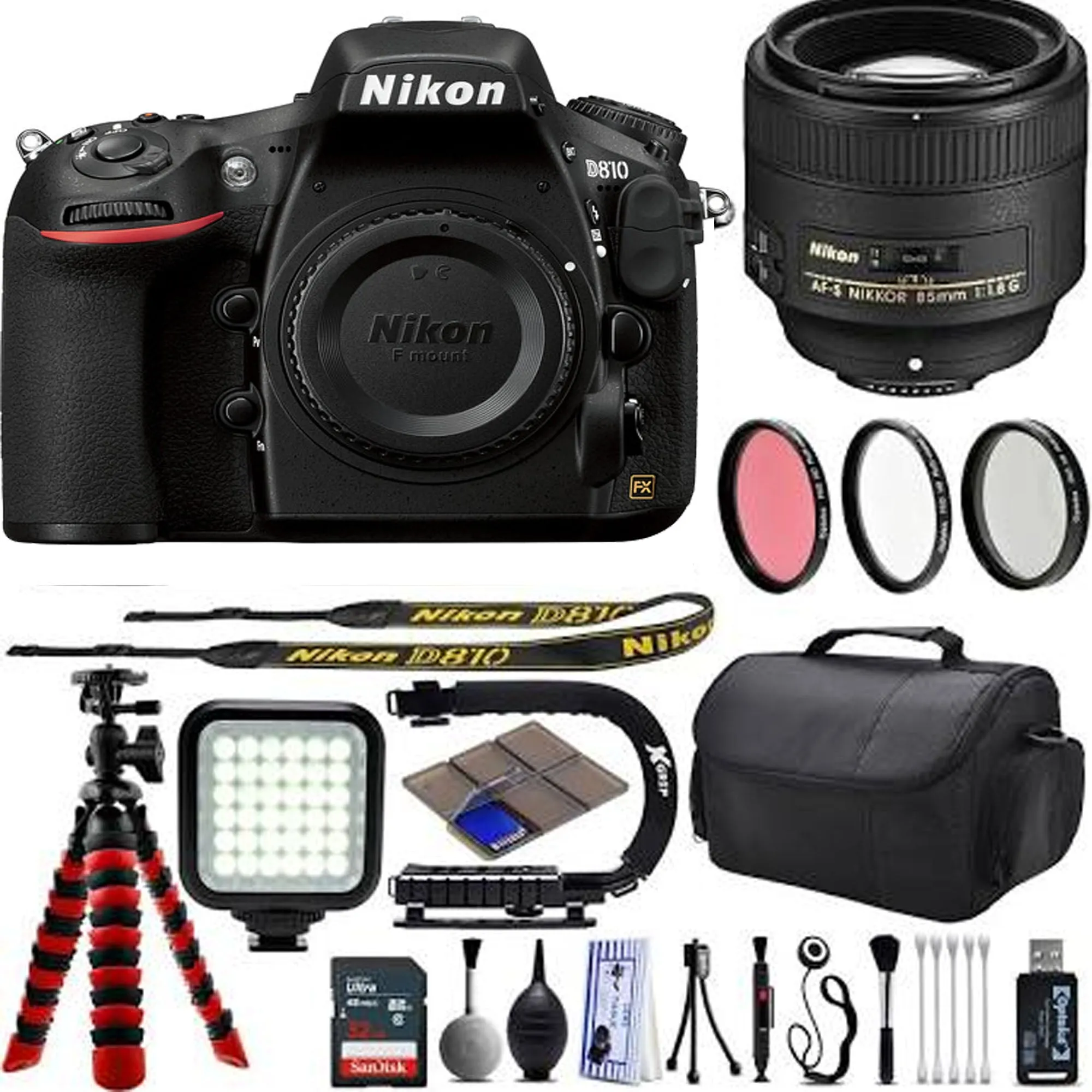 Nikon D810 36.3MP 1080p DSLR Camera with Nikon AF-S 85mm f/1.8G Portrait Lens Kit