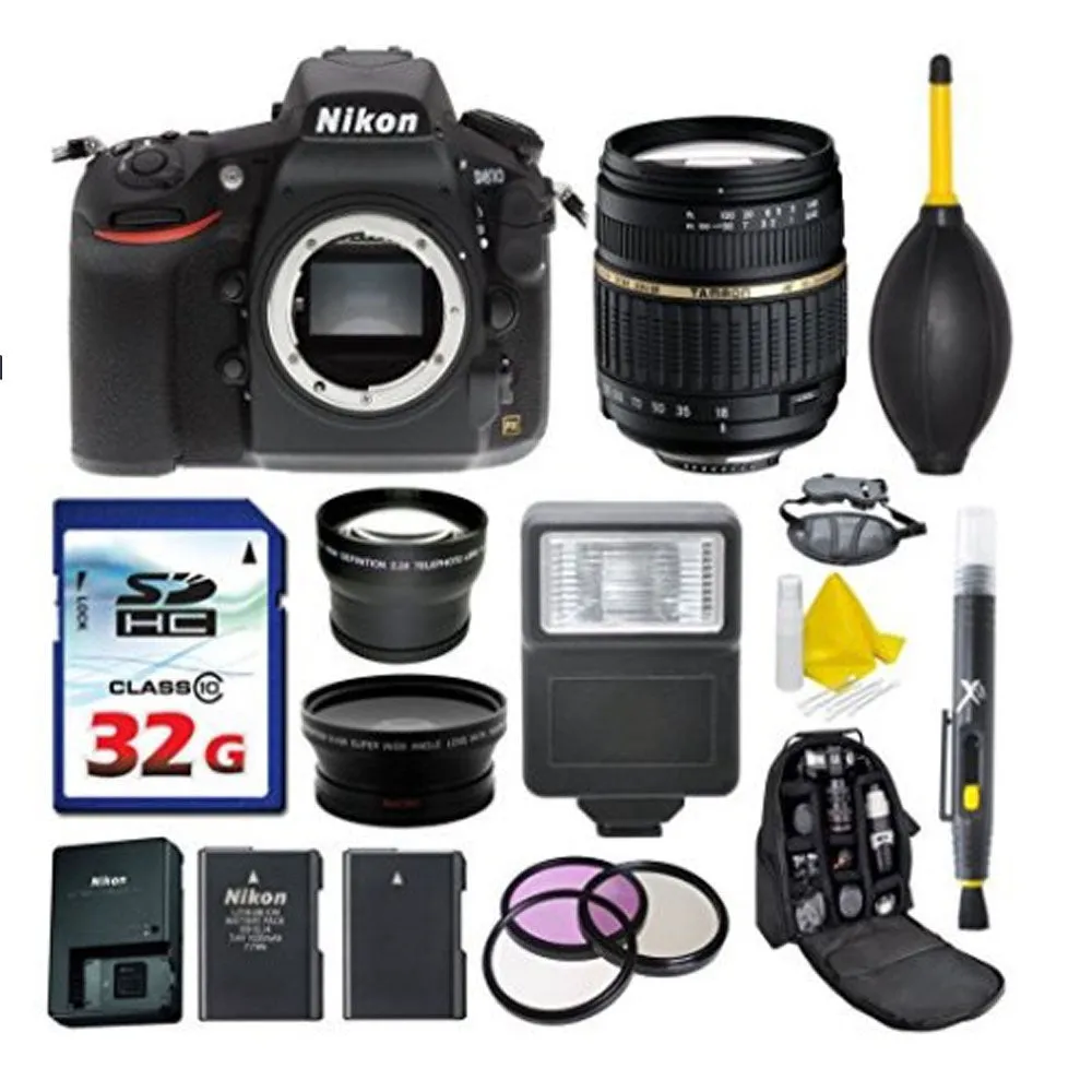 Nikon D810 Digital SLR Camera w/ Tamron Auto Focus 18-200mm Macro Zoom Lens   32GB Class 10 Memory Card Bundle