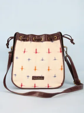 Off White Ikat bucket Bag - B0901