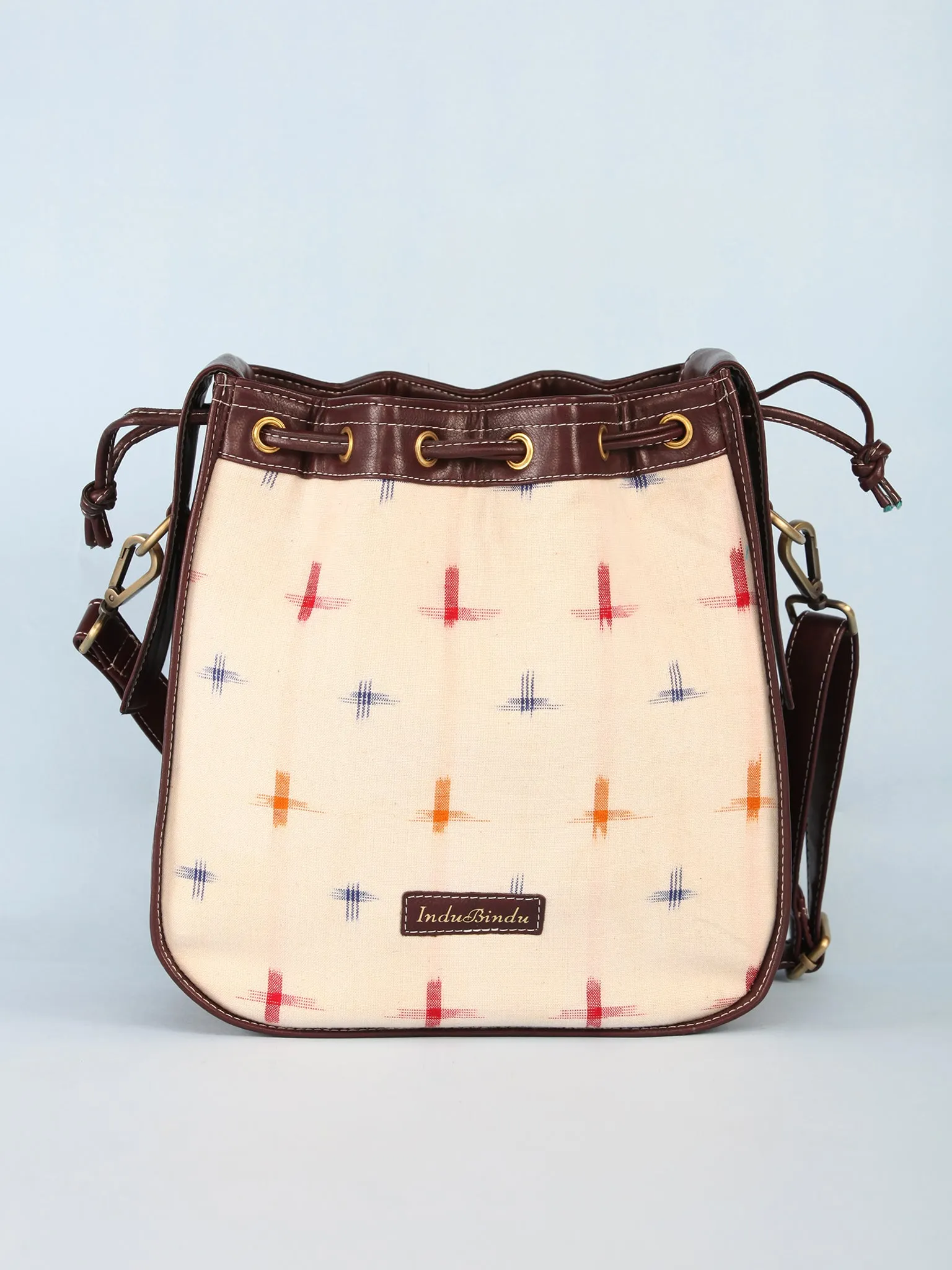 Off White Ikat bucket Bag - B0901