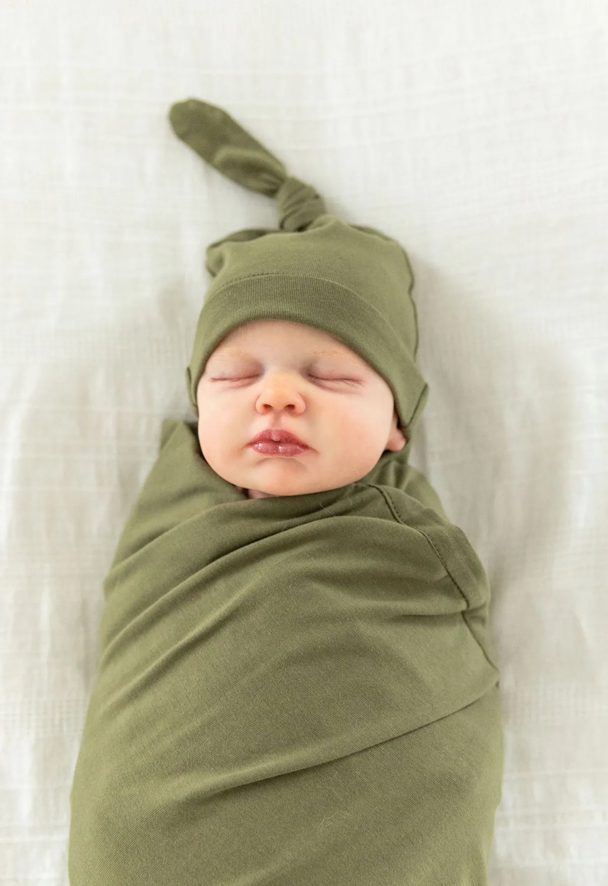 Olive Green Robe & Newborn Swaddle Blanket Set & Dad T-Shirt