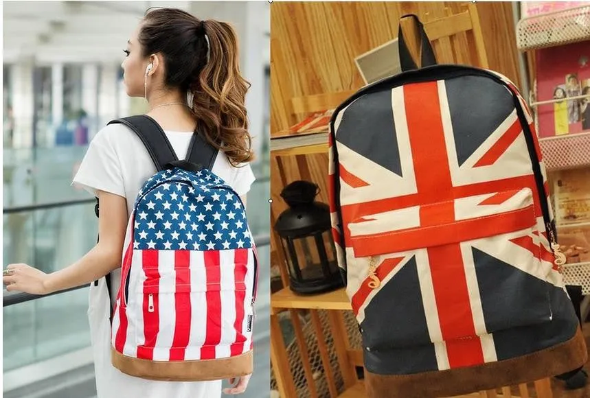 Olympic Games American US UK Flag Star-Spangled Banner Backpack Shool Bag Student bag