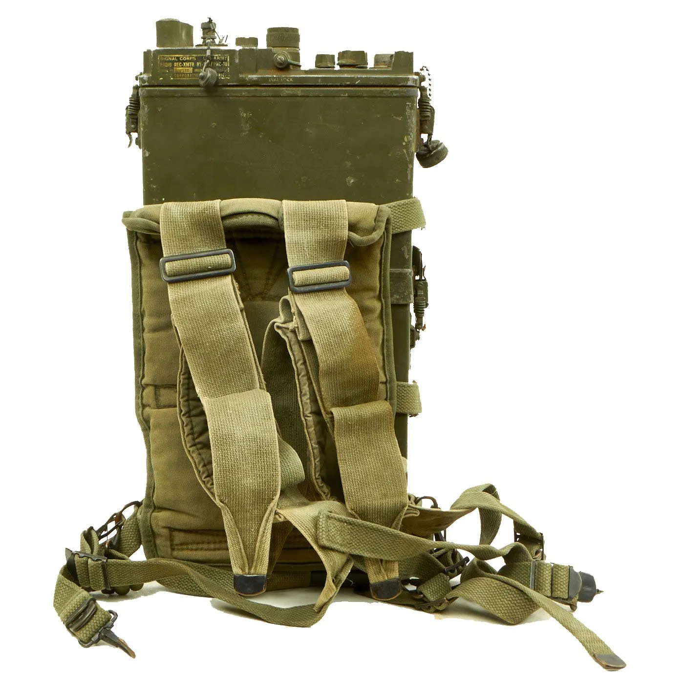 Original U.S. Korean & Vietnam War RT-176 AN/PRC-10 Backpack Radio Rig - Serial No. 7155