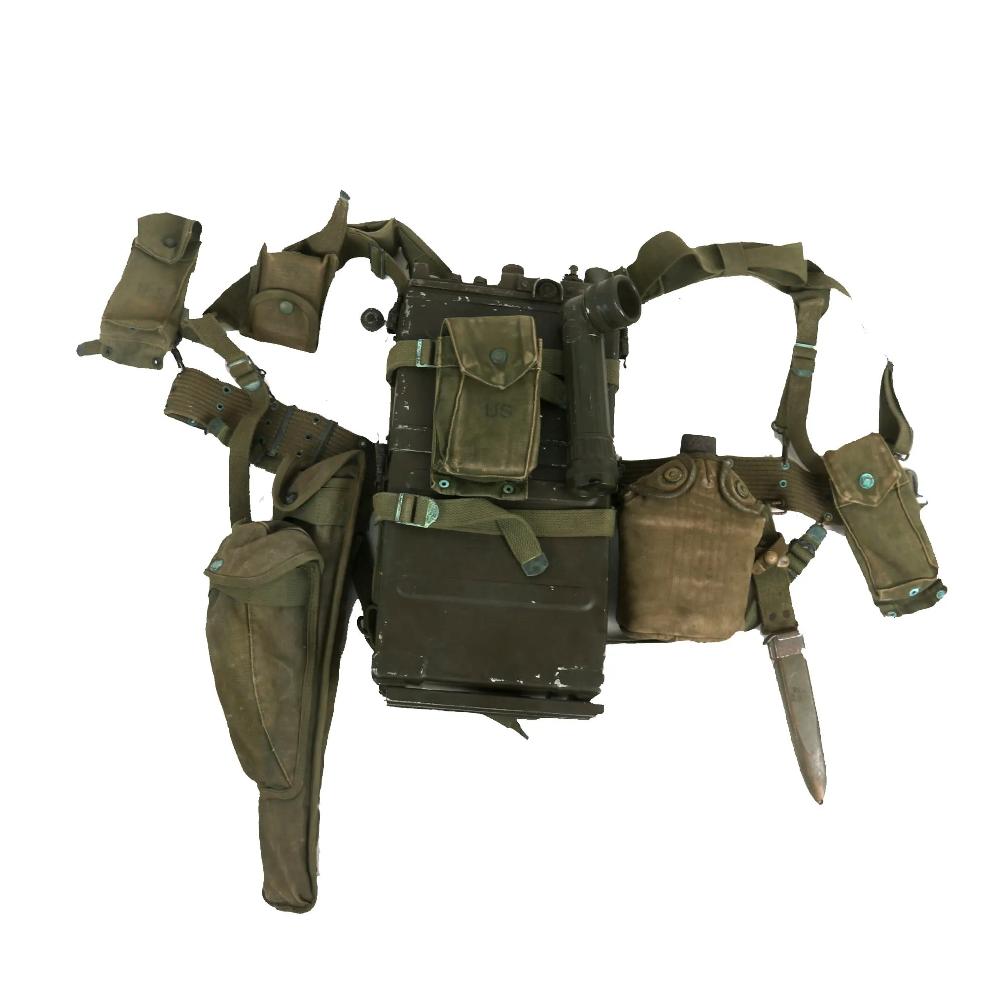 Original U.S. Vietnam War RT-174/PRC-10 Backpack Radio Rig with Belt, Canteen, & More