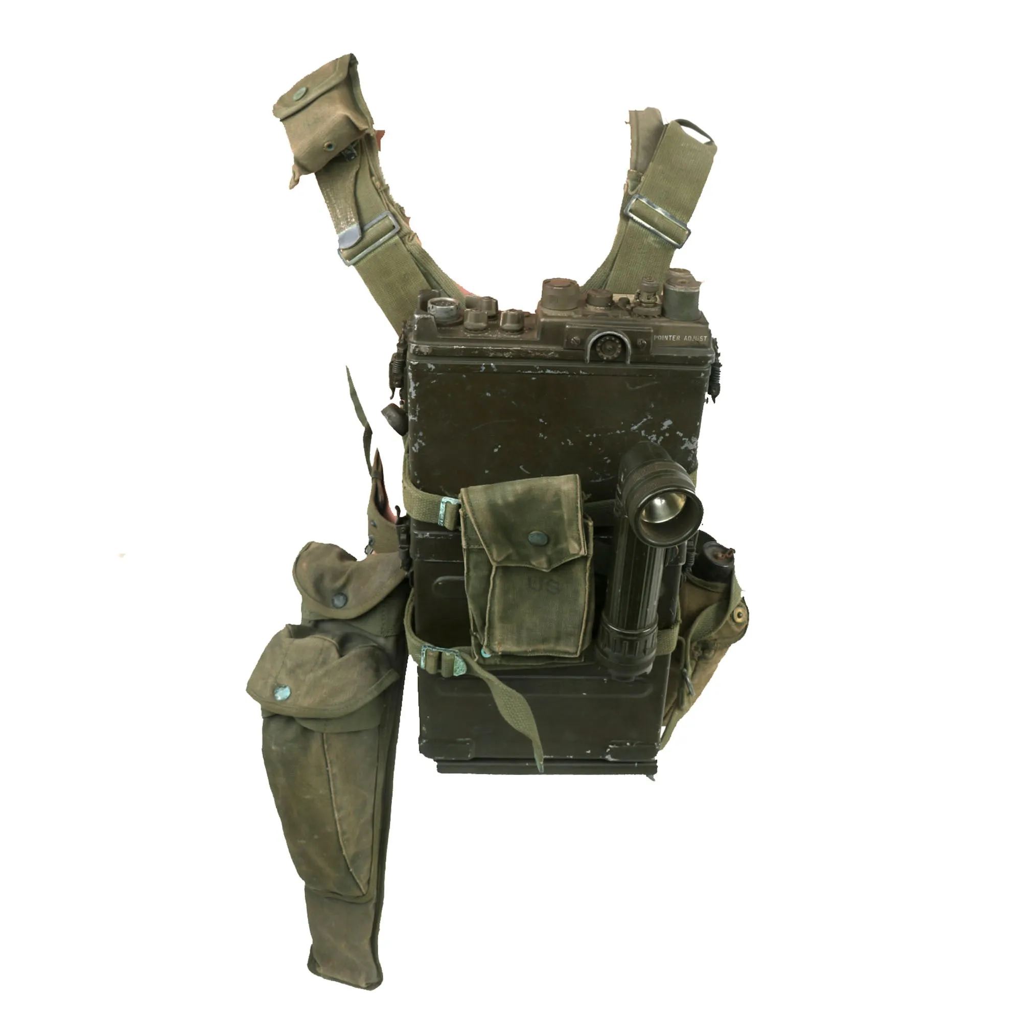 Original U.S. Vietnam War RT-174/PRC-10 Backpack Radio Rig with Belt, Canteen, & More