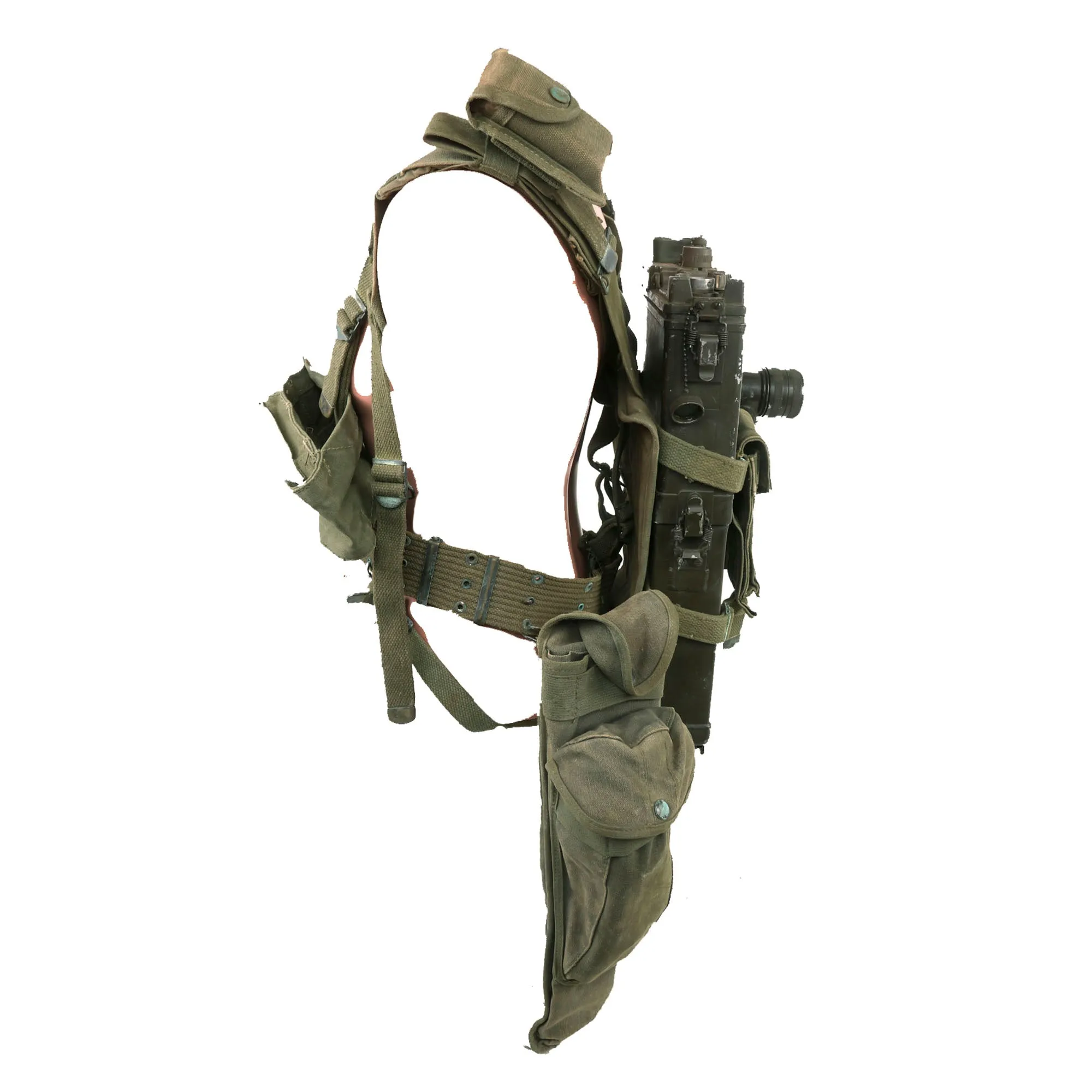 Original U.S. Vietnam War RT-174/PRC-10 Backpack Radio Rig with Belt, Canteen, & More