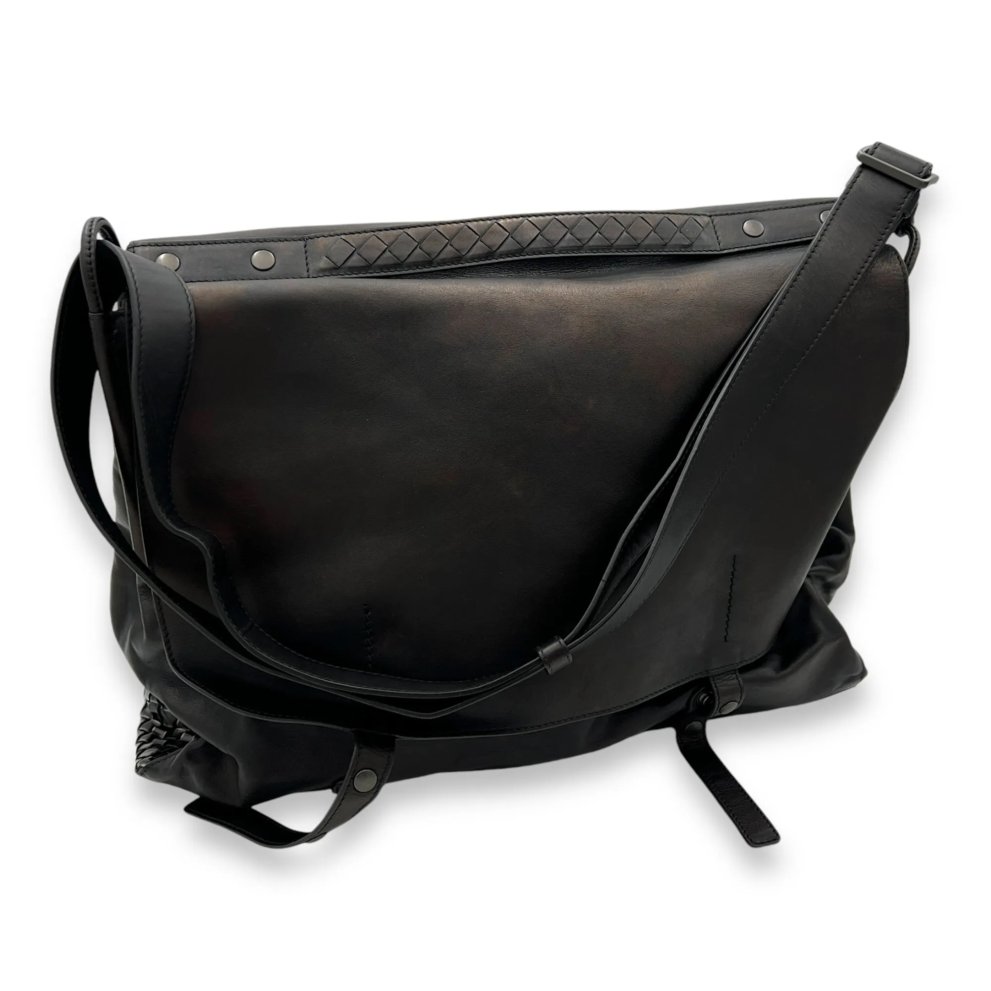 Others  dark brown Messenger Bag in Calfskin, Ruthenium hardware