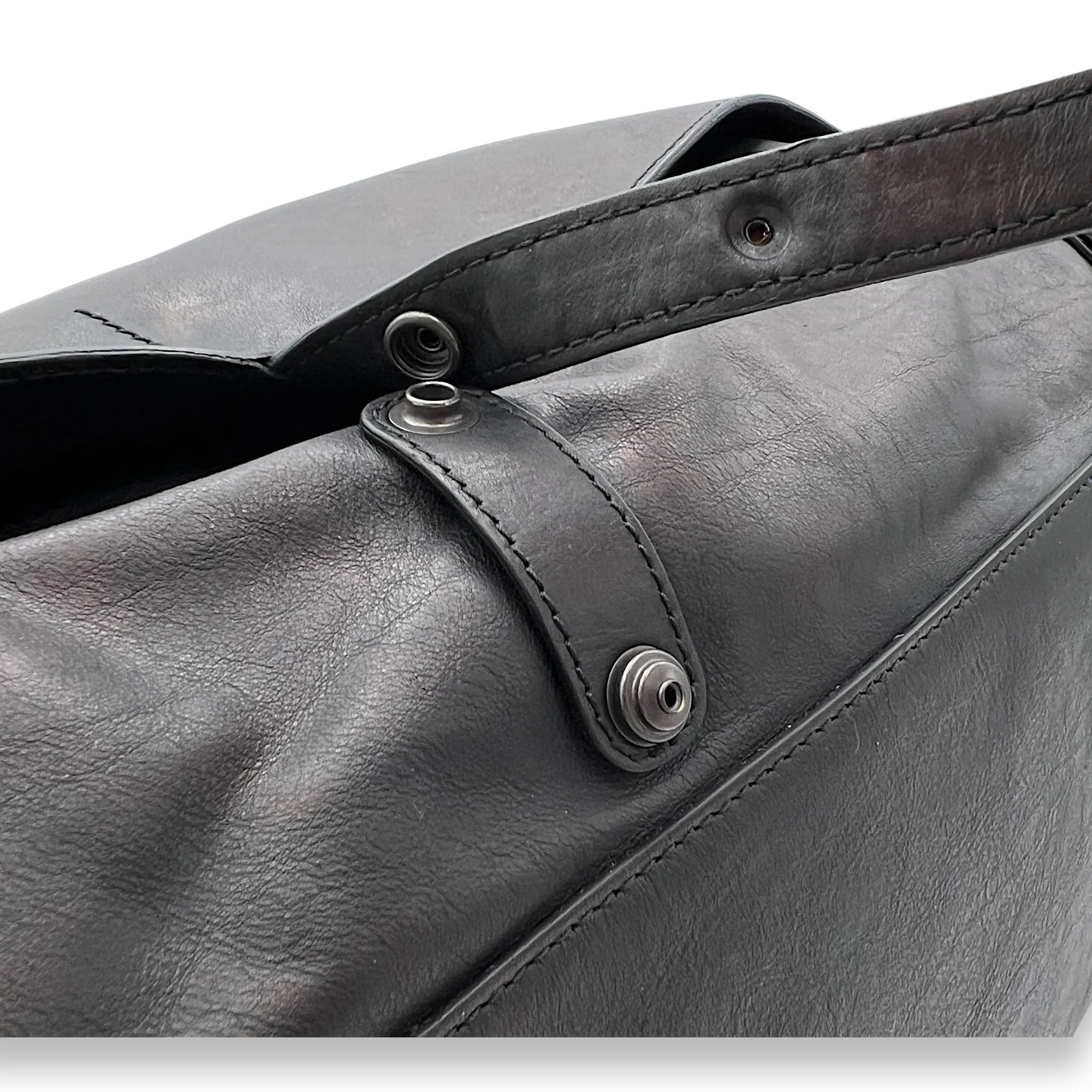 Others  dark brown Messenger Bag in Calfskin, Ruthenium hardware