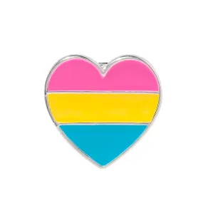 Pansexual Heart Shaped Pins