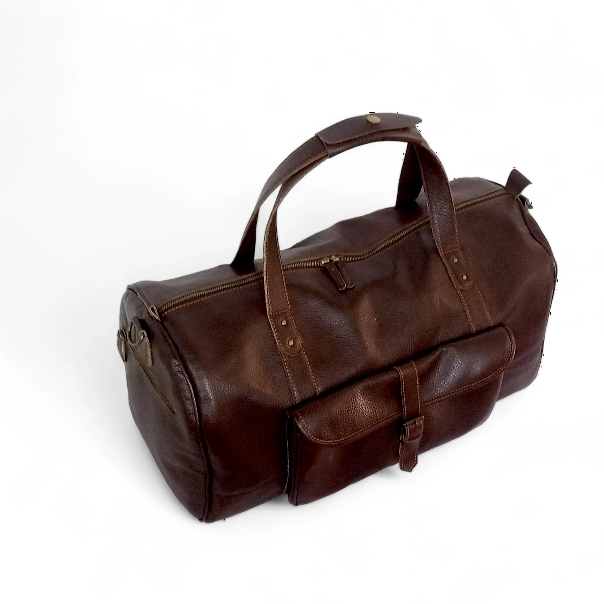 Pebble Grain Leather Weekender Bag