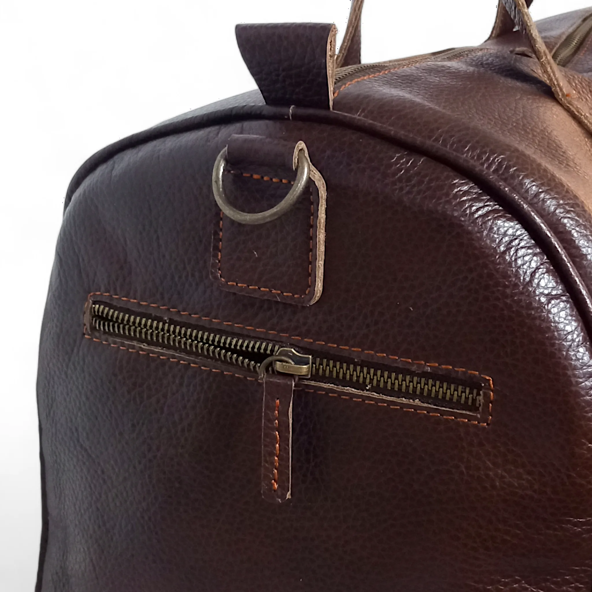 Pebble Grain Leather Weekender Bag